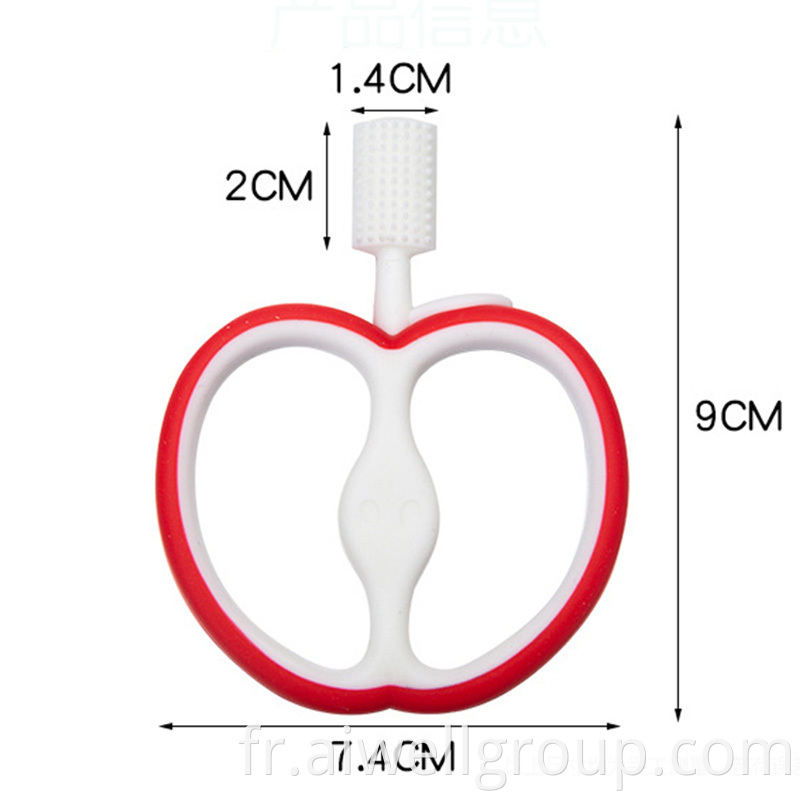 Apple Shape Baby Silicone Training Toothbrush